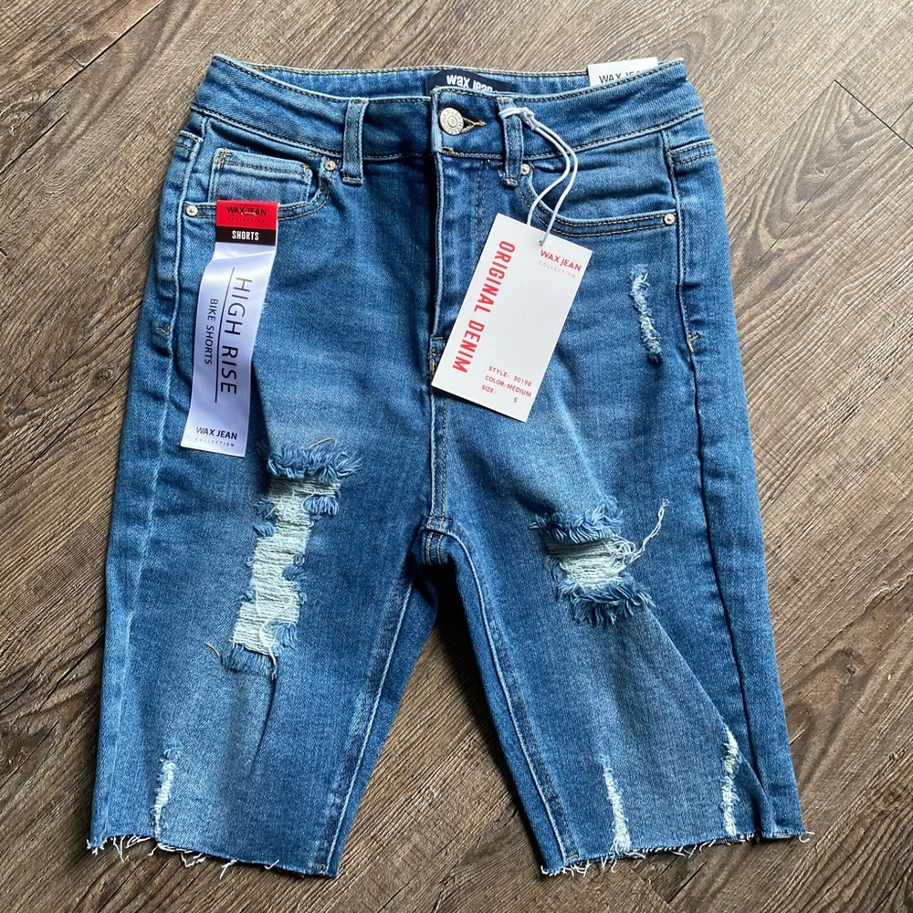 🌟Wax Jean collection HR bike denim short